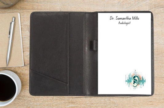 Audiologist Notepad | Human Ear with Sound Waves Tear-Off Pad | Hearing Clinic Stationery | Audiology Gift | 50 Sheets Audiology gift