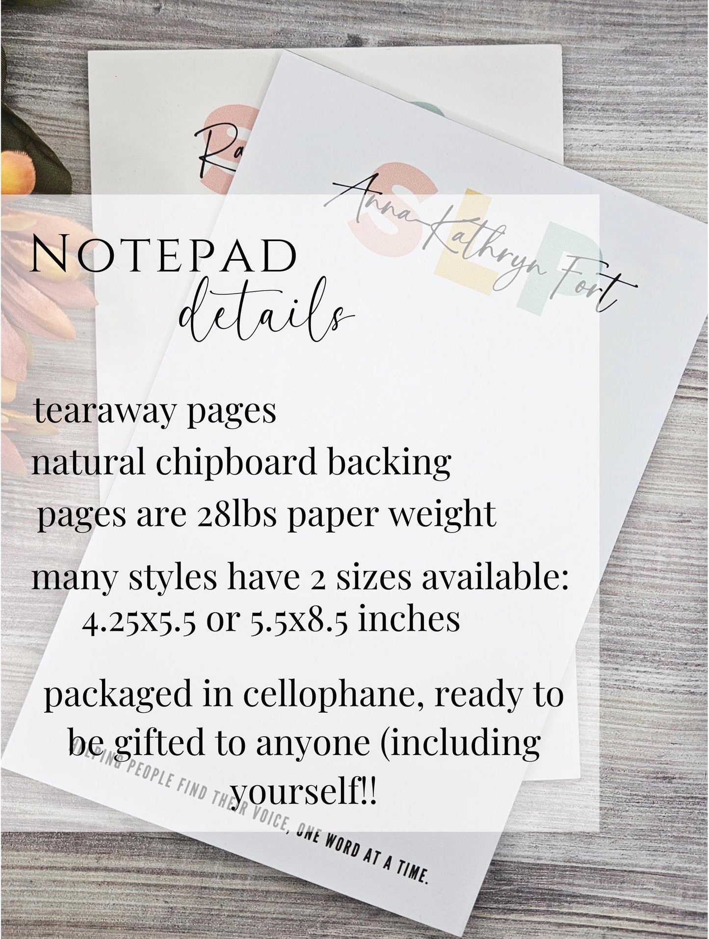 Occupational Therapist weekly planner non sticky back things OT notepad gift notepad student stationery handmade undated list notes OTA