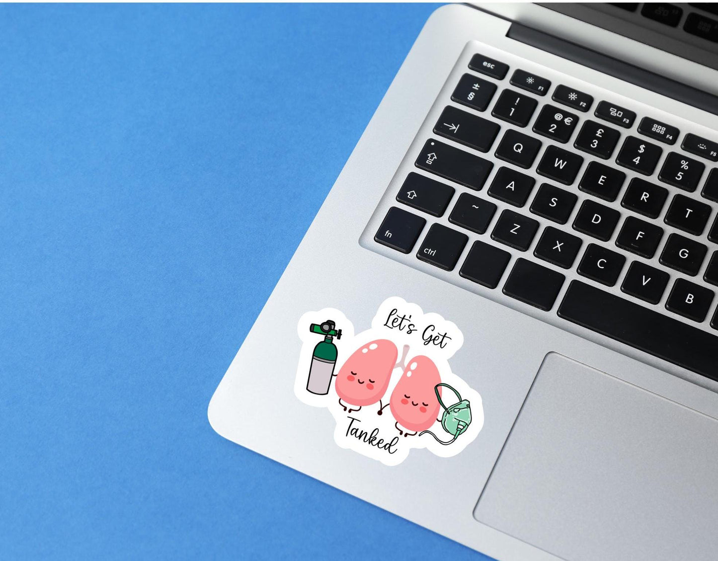 Cute Lets get Tanked Respiratory therapist waterproof vinyl sticker respiratory therapy sticker lungs healthcare sticker RT accessory funny