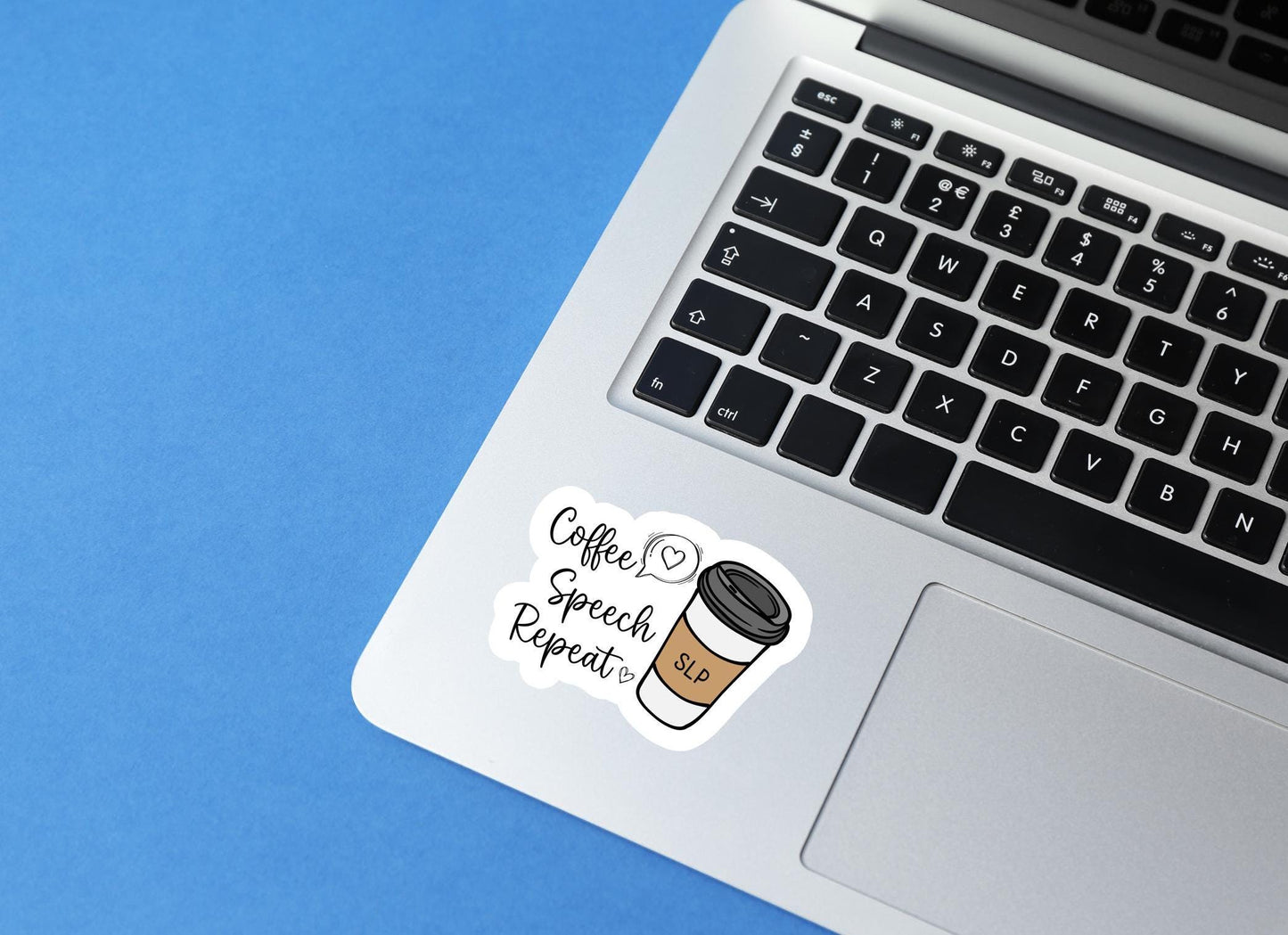 Cute Speech Language Pathologist waterproof vinyl sticker speech coffee repeat sticker coffee lover SLP sticker speech therapy laptop coffee