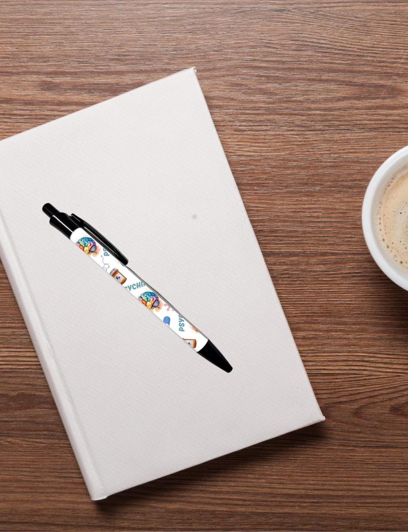 Psychiatry black ink ballpoint refillable pen mental health pen psych nurse gift student pen clerk gift nursing graduation gift psychiatrist