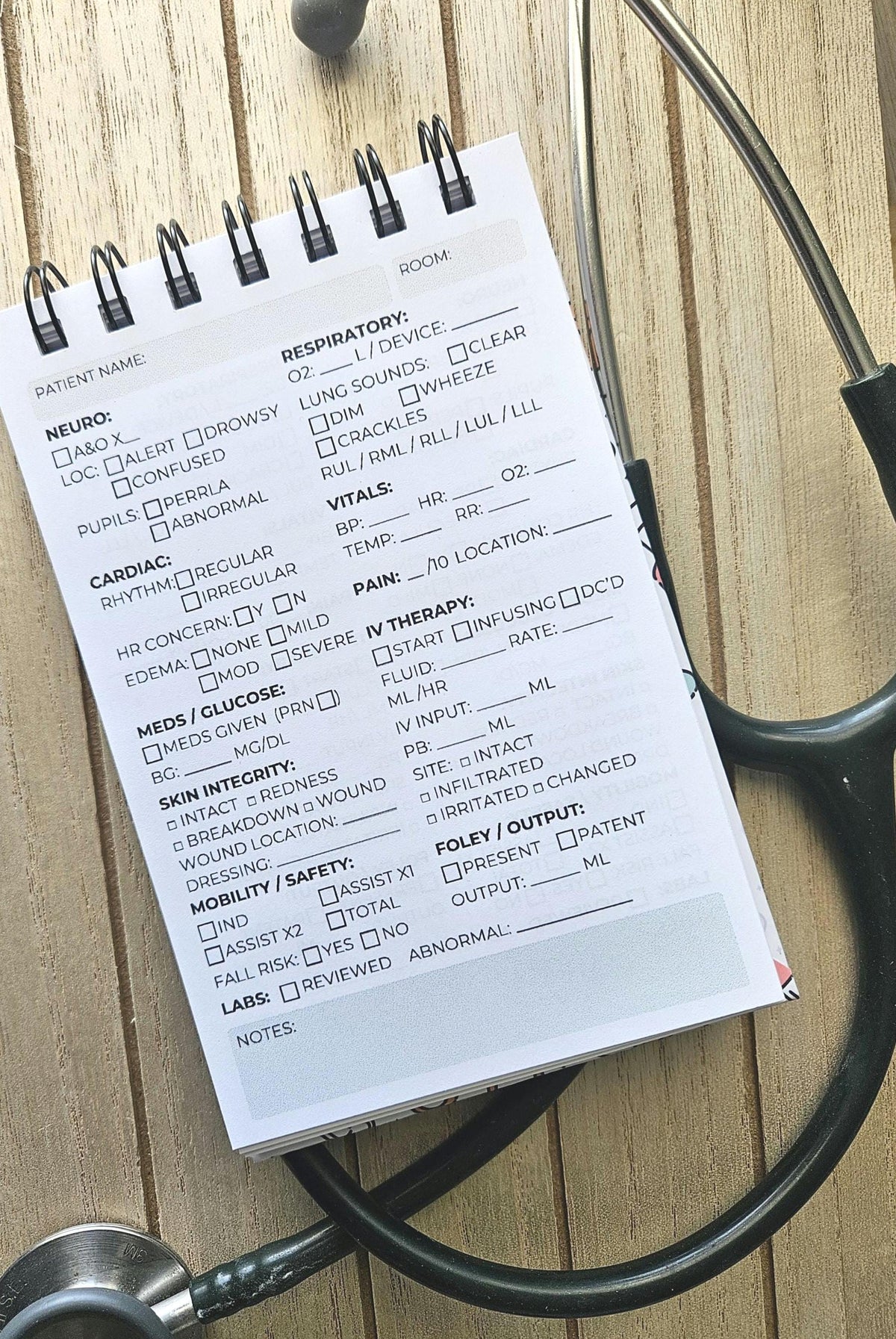 Pocket Nursing Brain Sheet Notebook 4x6 | Med Surg Nurse Report Pad | Clinical Shift Log | Nursing Student Organizer | New Grad Nurse Gift