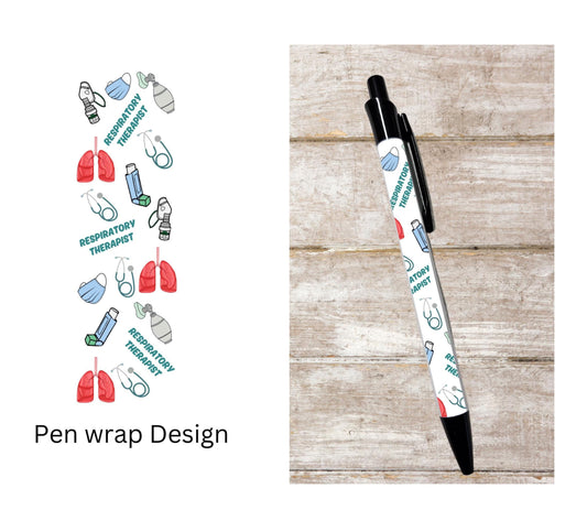 Respiratory Therapist black ink ballpoint refillable pen, RT pen Respirology gift student pen graduation gift Respiratory therapy lungs pen