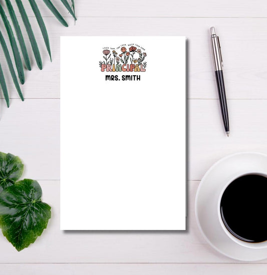 Personalized Principal Notepad Teacher Appreciation Gift Custom Teacher Supply Classroom Organization School Desk Accessory Note Gift