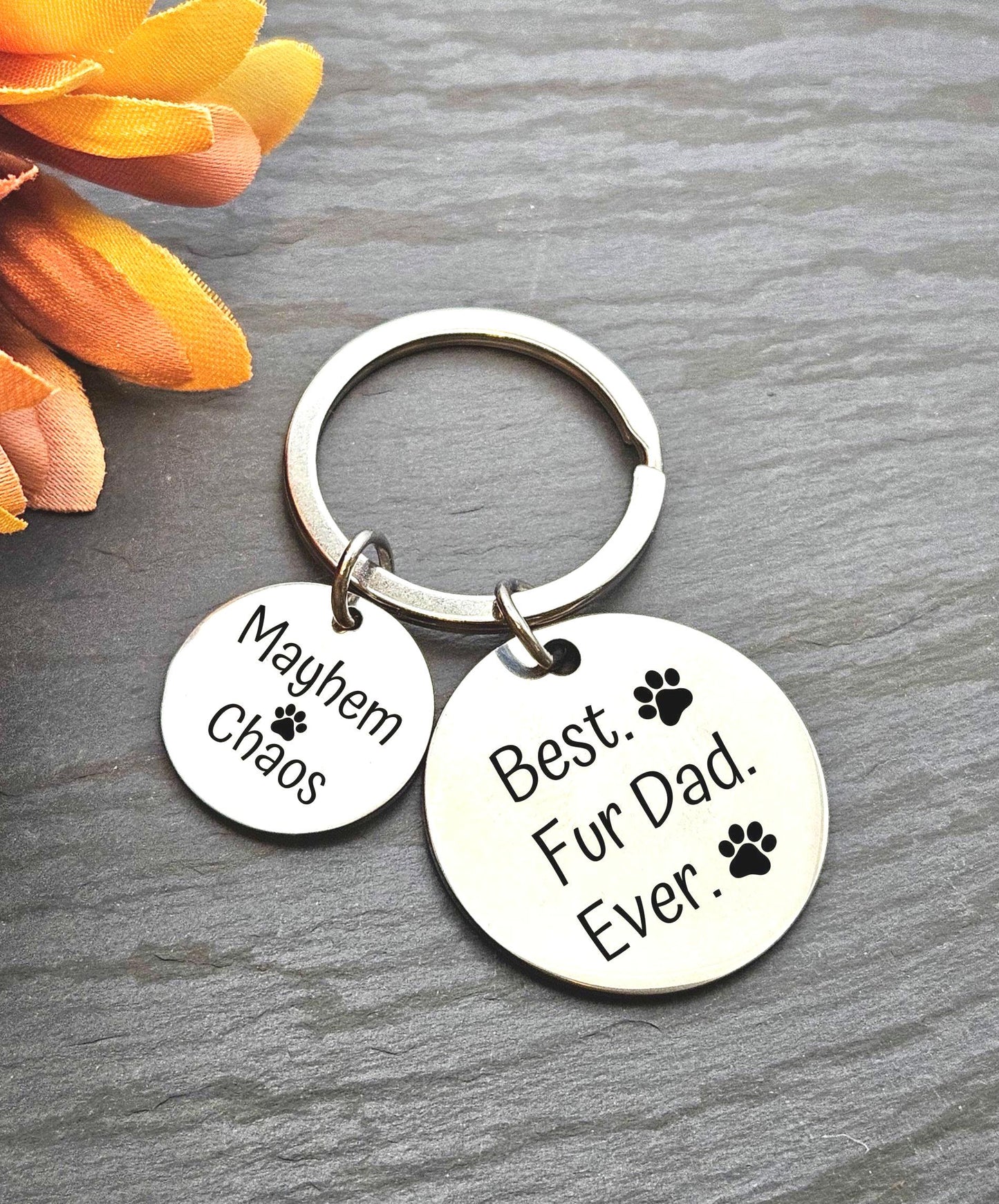 Personalized Fur Mama Fur Dad keychain dog lover Key Ring Gift for her cat lover custom keychain animal lover gift for pet owners keychain