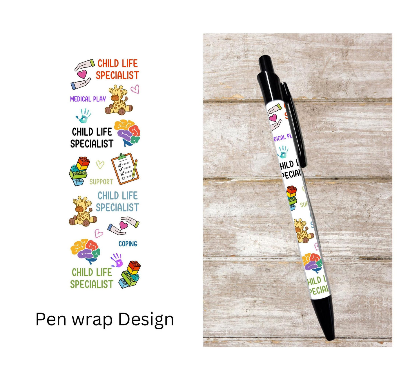 Child life specialist ballpoint pen black ink play details gift graduation student stationery gift CLS retractable pen child life