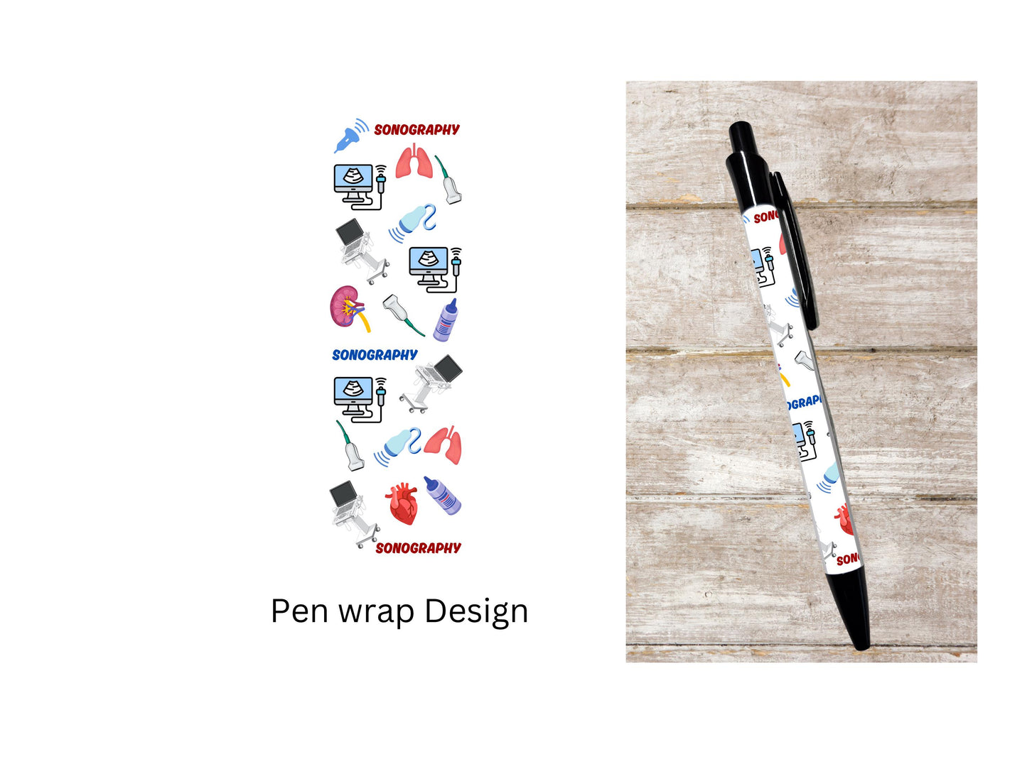 Sonographer sonography RDMS ballpoint pen black ink doppler detail sonography gift graduation student stationery gift sonographer
