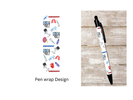 Sonographer sonography RDMS ballpoint pen black ink doppler detail sonography gift graduation student stationery gift sonographer