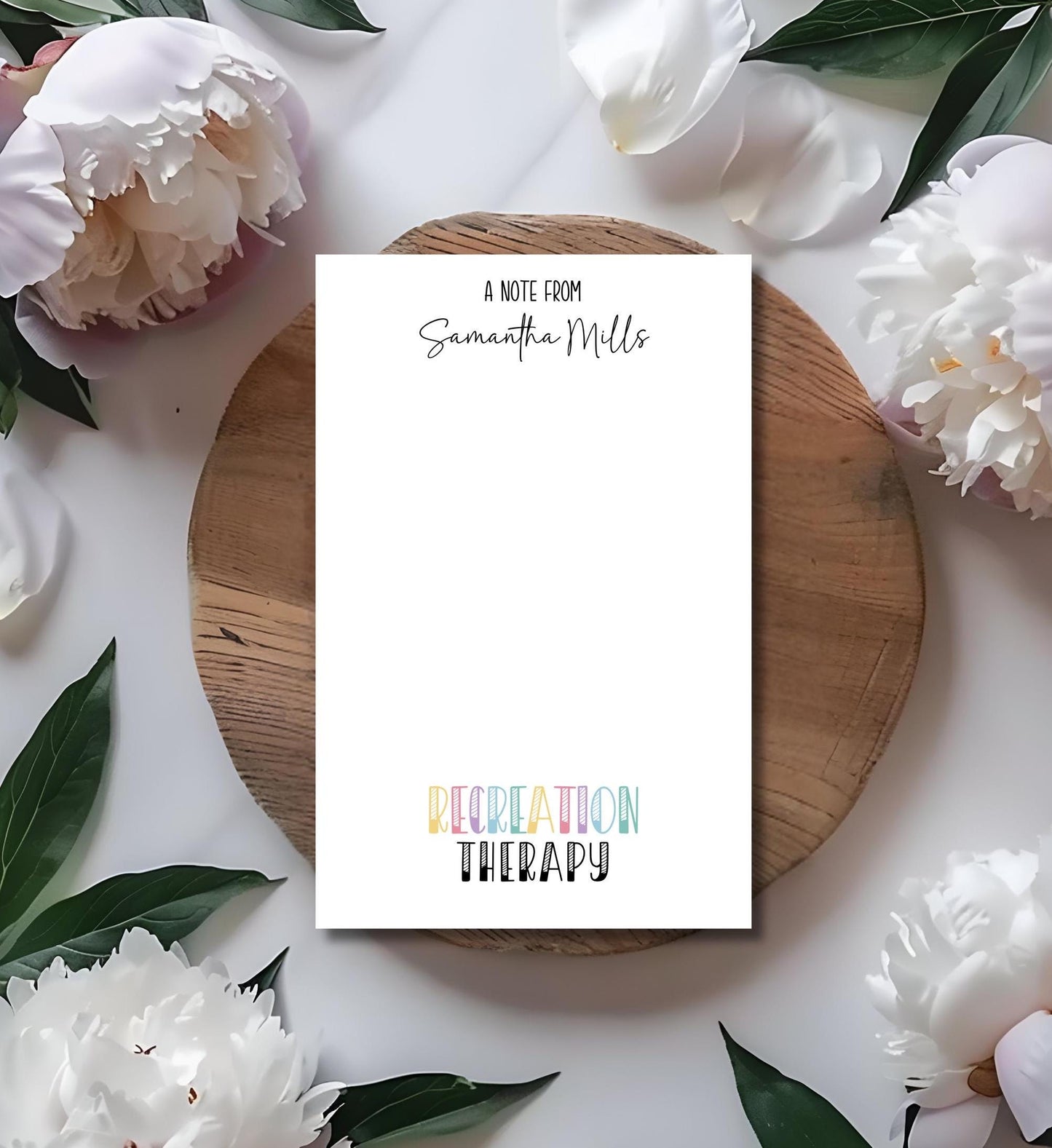 Recreation therapist notepad for RT students