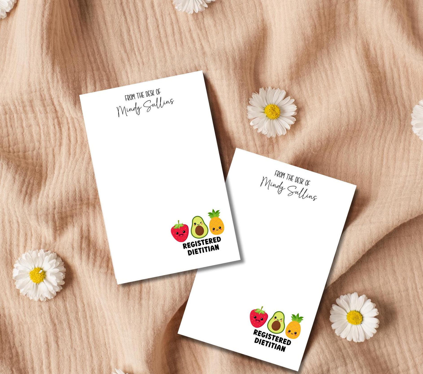 Custom Registered Dietitian kawaii themed notepad non sticky back RD gift graduation student notes stationery handmade notepads dietitian