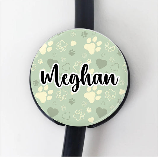 Personalized Stethoscope ID Tag, Littman Stethoscope Id Tag vet tech Custom Veterinary Medicine Gift Medical Accessory Paw Print vet Gift
