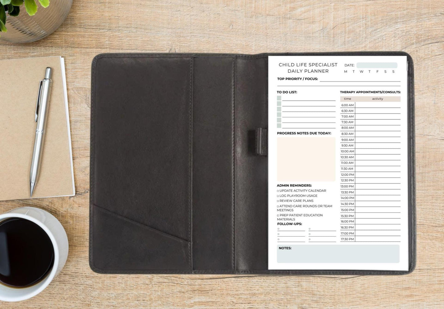 Child Life Specialist Daily Planner Notepad for Pediatric Patient Care, Admin Reminders, & Scheduling CCLS Hospital Organizer notepad