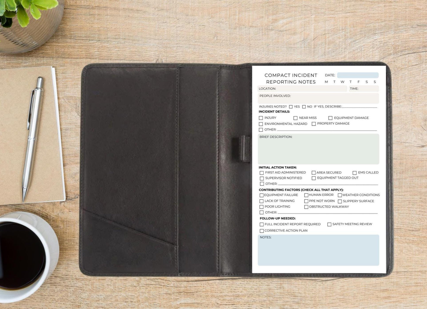 Compact Incident Snapshot Notepad for Health & Safety Professionals Quick Report Log Workplace Safety Documentation Workplace Health Safety