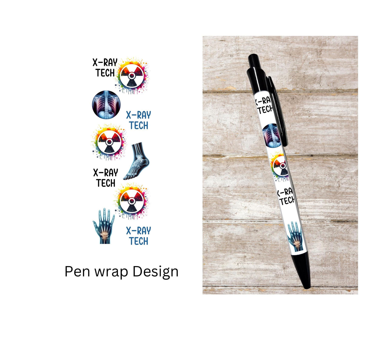 X-Ray Tech ballpoint pen black ink radiology details gift graduation radiology student stationery gift for retractable pen X-ray tech gift