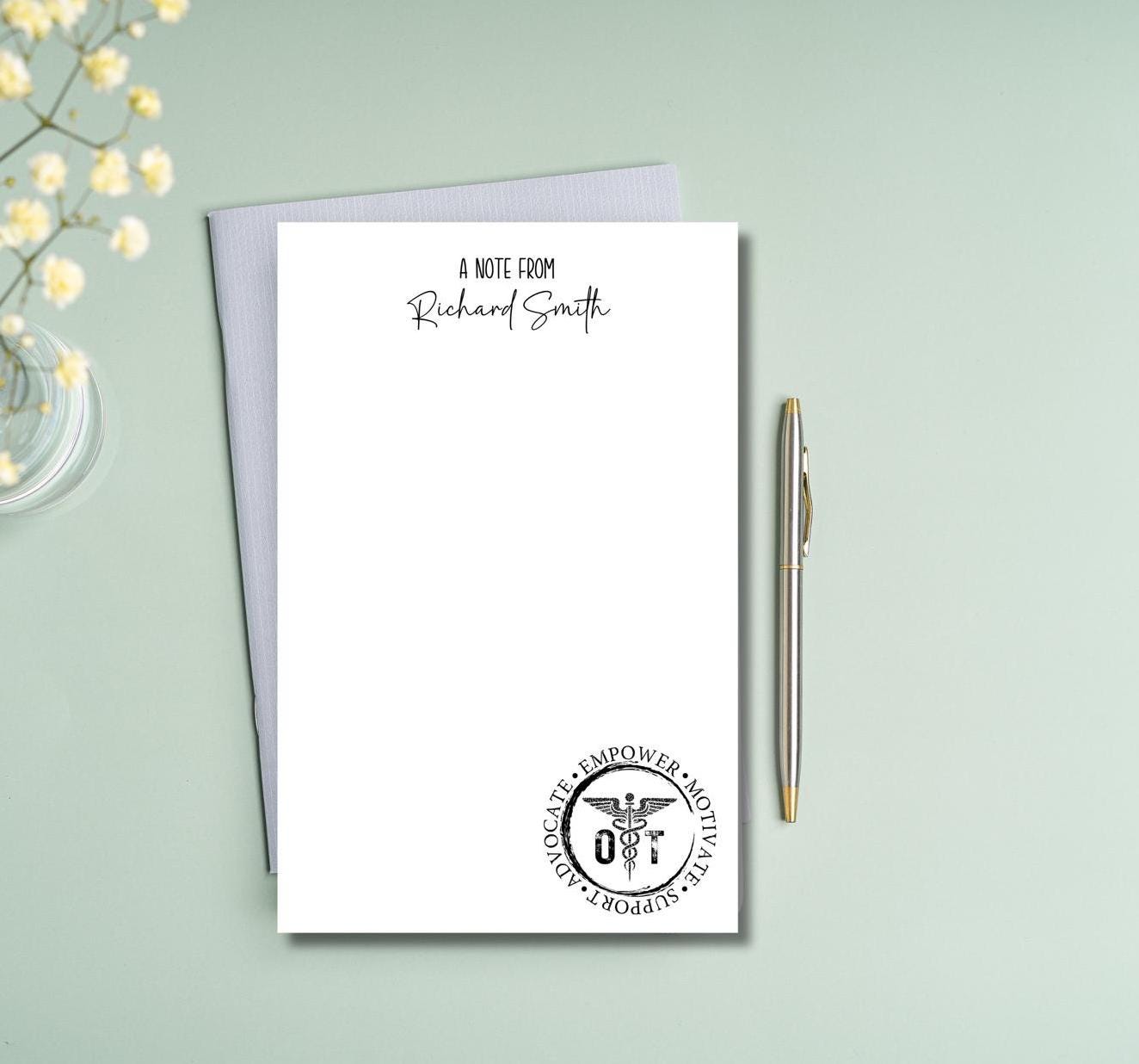 Rustic occupational therapy notepad for OT students