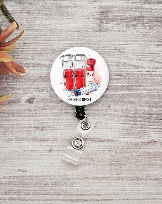 Phlebotomy phlebotomist name badge holder syringe gift graduation pharmacist gift vial student badge reel retractable phlebotomist gift