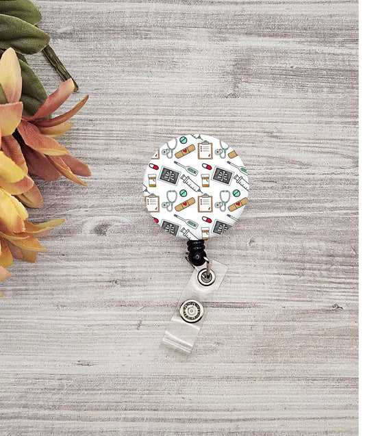 Medical themed name badge holder gift graduation student badge reel retractable doctor badge nursing gift surgical nurse medicine equipment