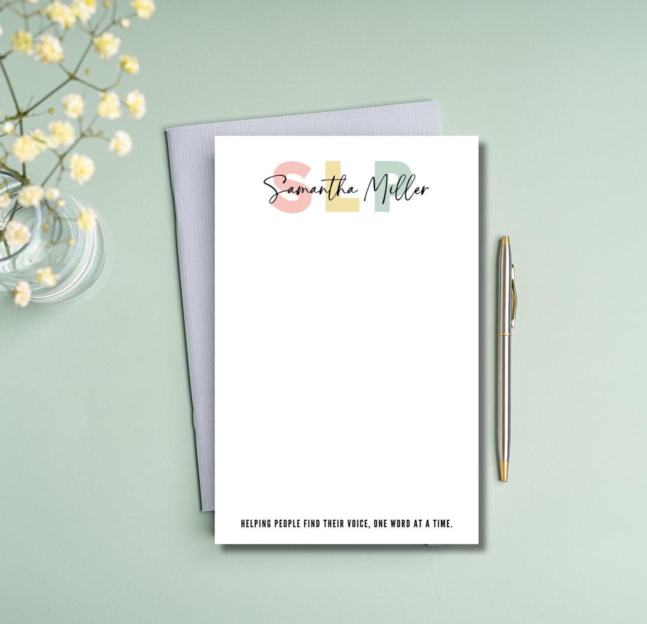 Speech Language Pathologist Notepad - SLP Gift