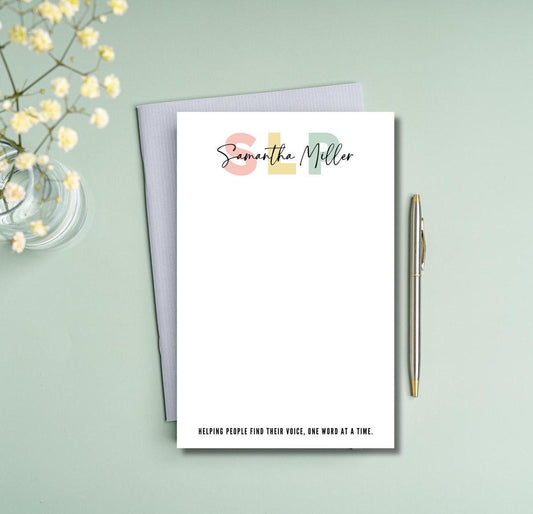 Speech Language Pathologist Notepad - SLP Gift