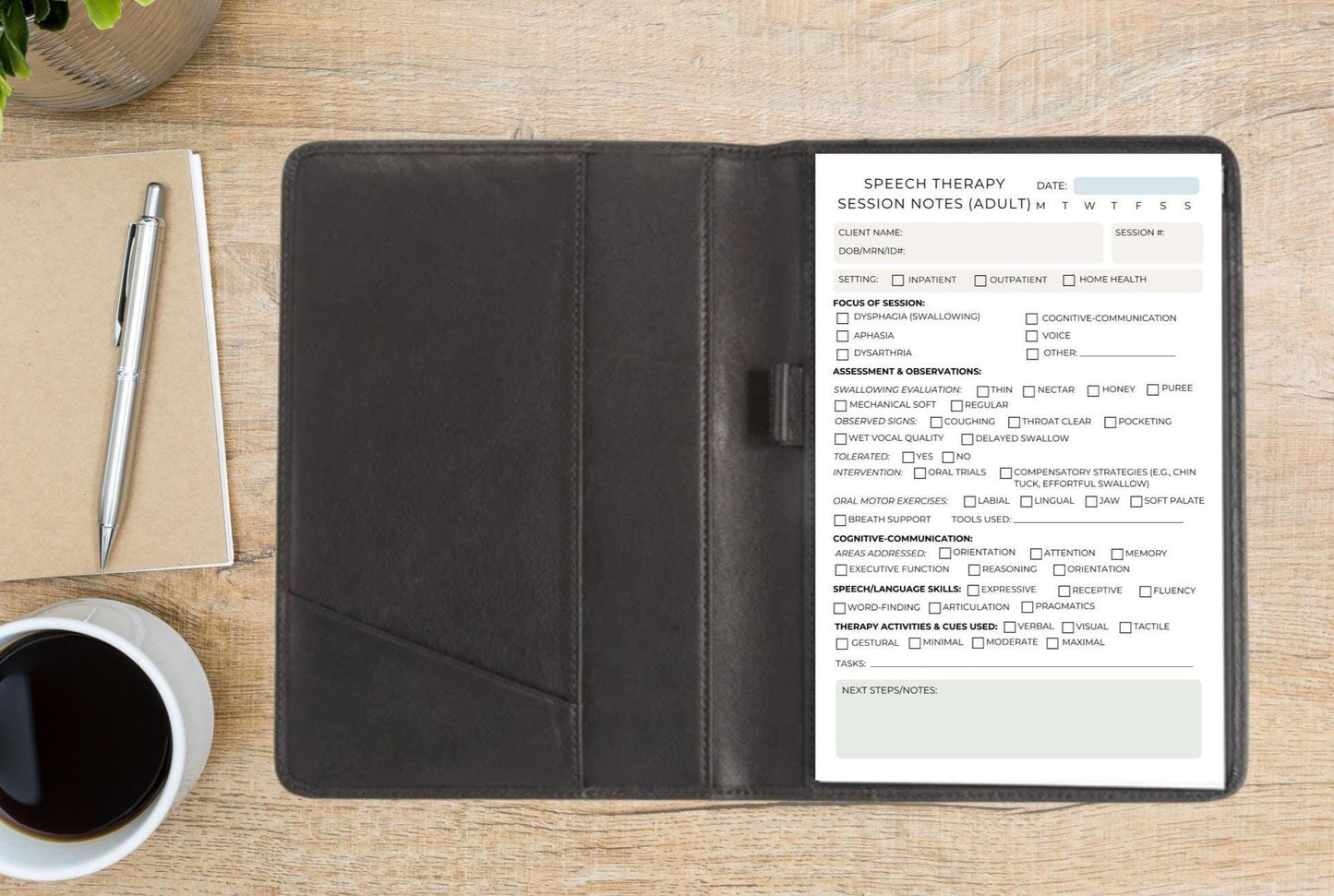 Adult SLP Session Notes Notepad – Speech Therapy Documentation Pad for Adult Patients Speech Language Pathologist Supplies Notepad SLP note