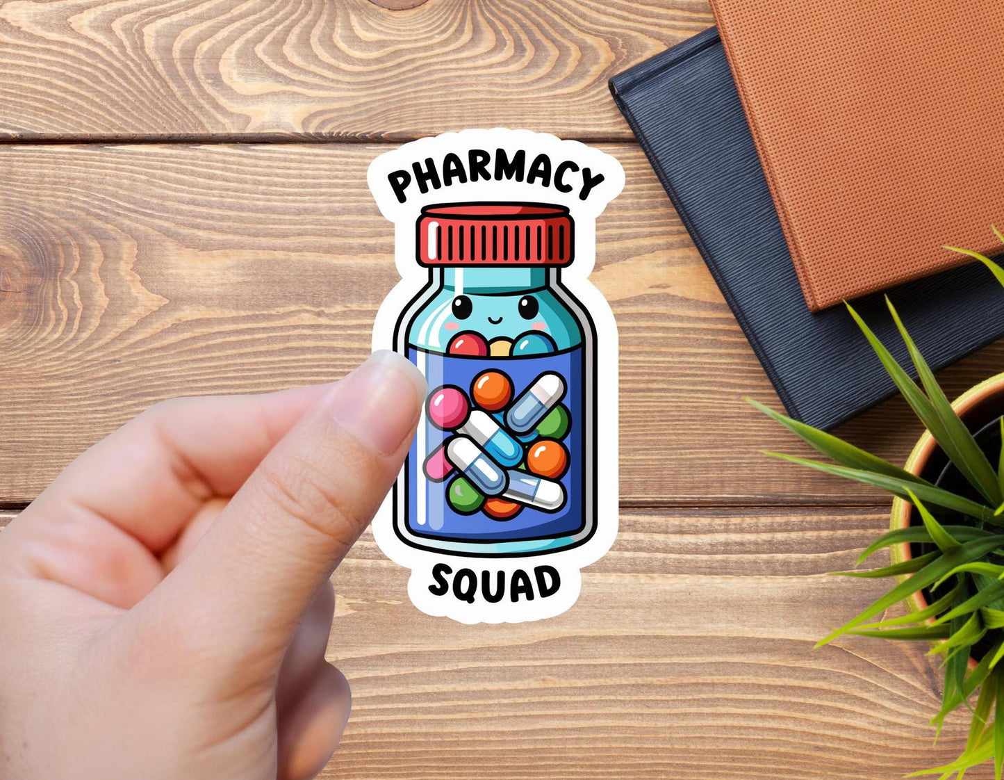 Cute Pharmacy Squad waterproof vinyl sticker pill bottle happy pills healthcare sticker PharmD kawaii Pharmacy Tech sticker Pharmacist
