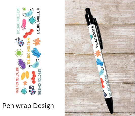 Infection Control black ink ballpoint refillable pen IPAC pen infection prevention student pen graduation gift nurse MLT germs CIC pen
