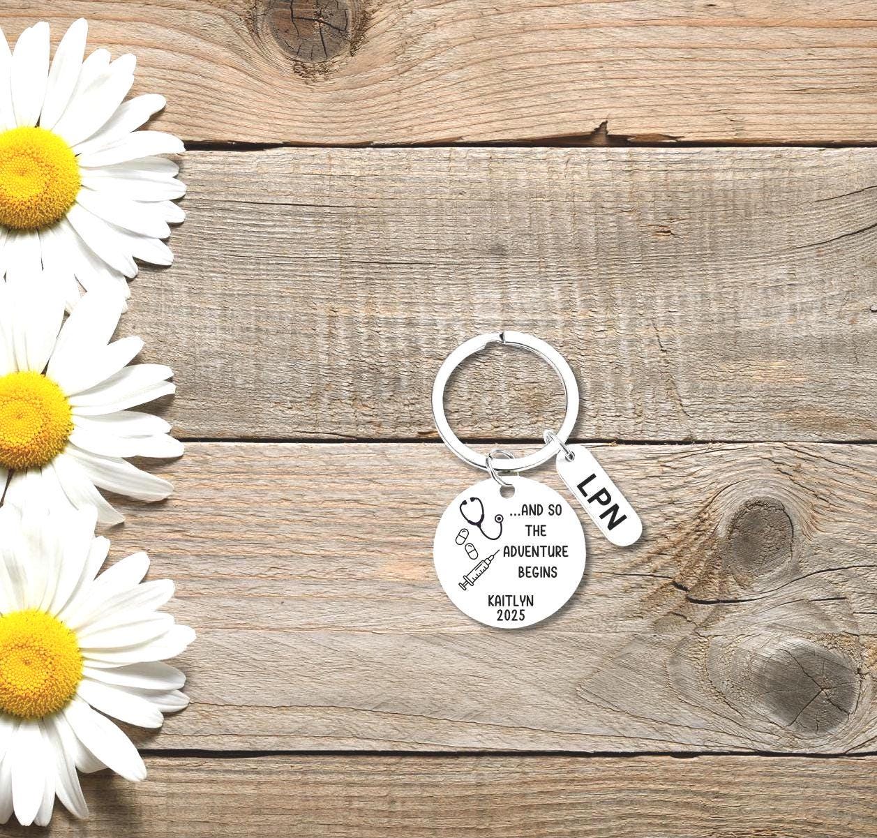 Personalized Medical Graduation Engraved keychain medicine Key Ring retirement Gifts for her custom graduation keychain Rn Lpn MD DNP gift