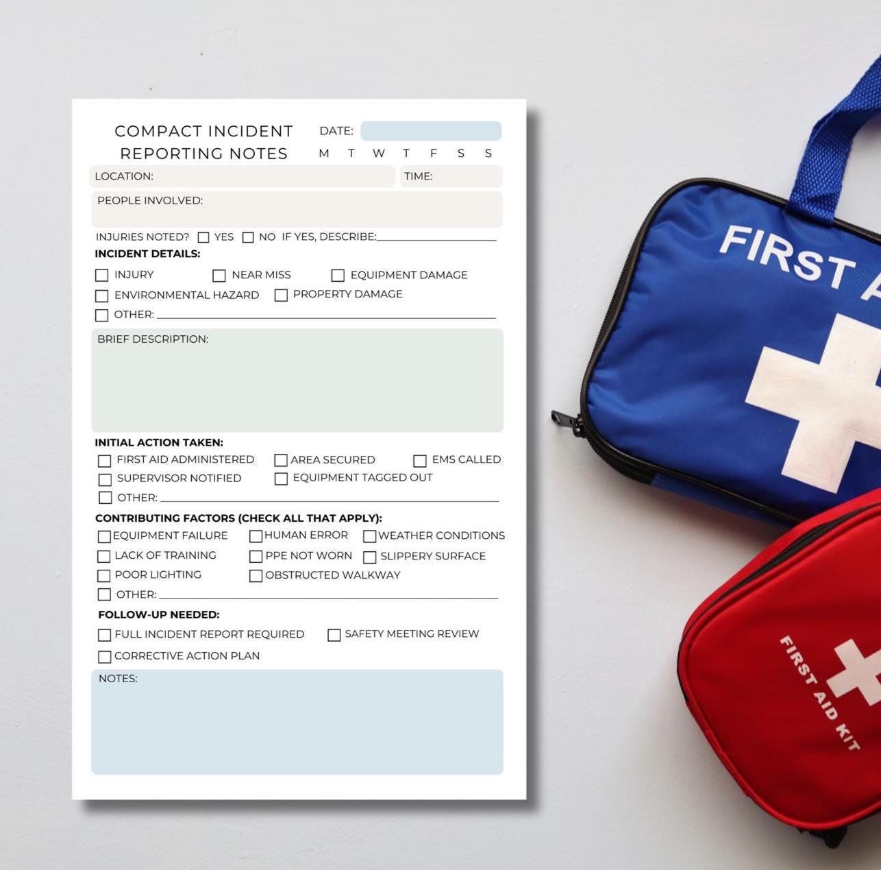 Compact Incident Snapshot Notepad for Health & Safety Professionals Quick Report Log Workplace Safety Documentation Workplace Health Safety