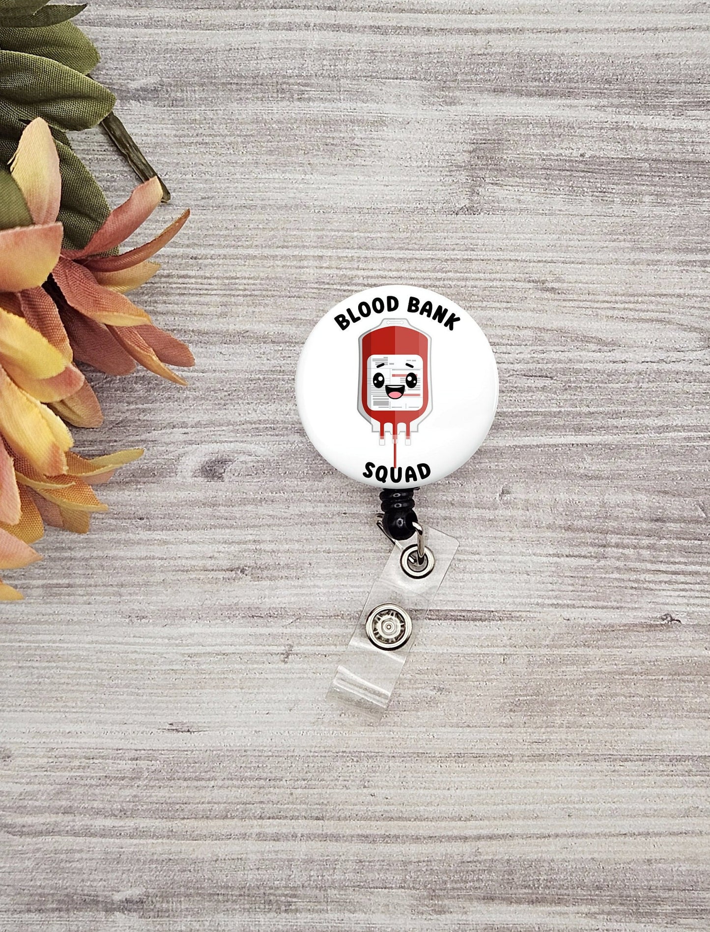 Blood Bank Squad Phlebotomy phlebotomist nurse lab scientist hematologist button name badge holder graduation gift  phlebotomist gift