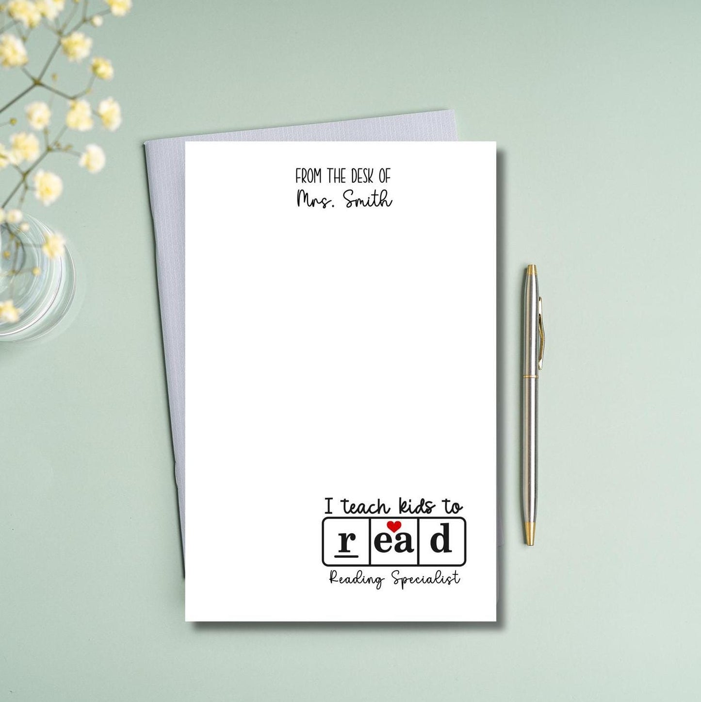 Reading Specialist Notepad Teacher Gift Literacy Coach ESL Tutor Appreciation Gift Personalized Office Supply Reading Intervention Gift SPED
