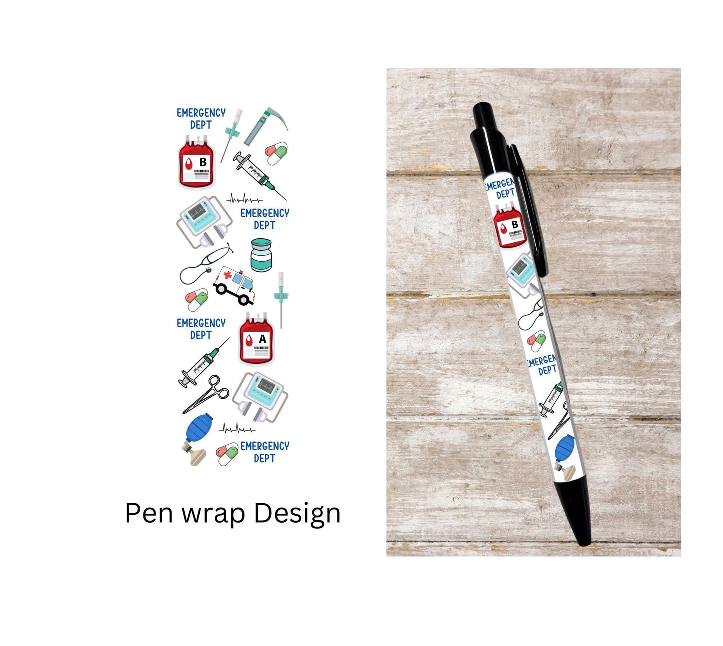 Emergency Nurse ballpoint pen black ink medical tools detail nursing gift graduation student stationery gift for emerg tech, emerg