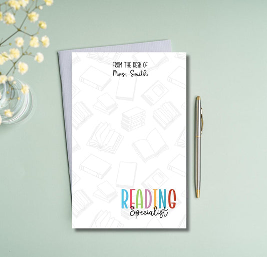 Reading specialist notepad for literacy coaches and tutors