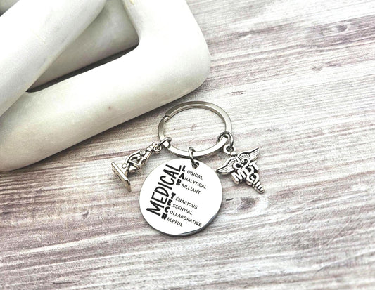 Medical Laboratory Technologist Keychain Engraved MLT Key Ring Gifts custom graduation medical lab technologist keychain lab tech keychain