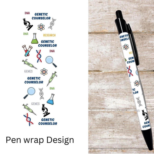 Genetic counselor ballpoint pen black ink DNA details gift graduation student stationery gift for retractable pen geneticist gift
