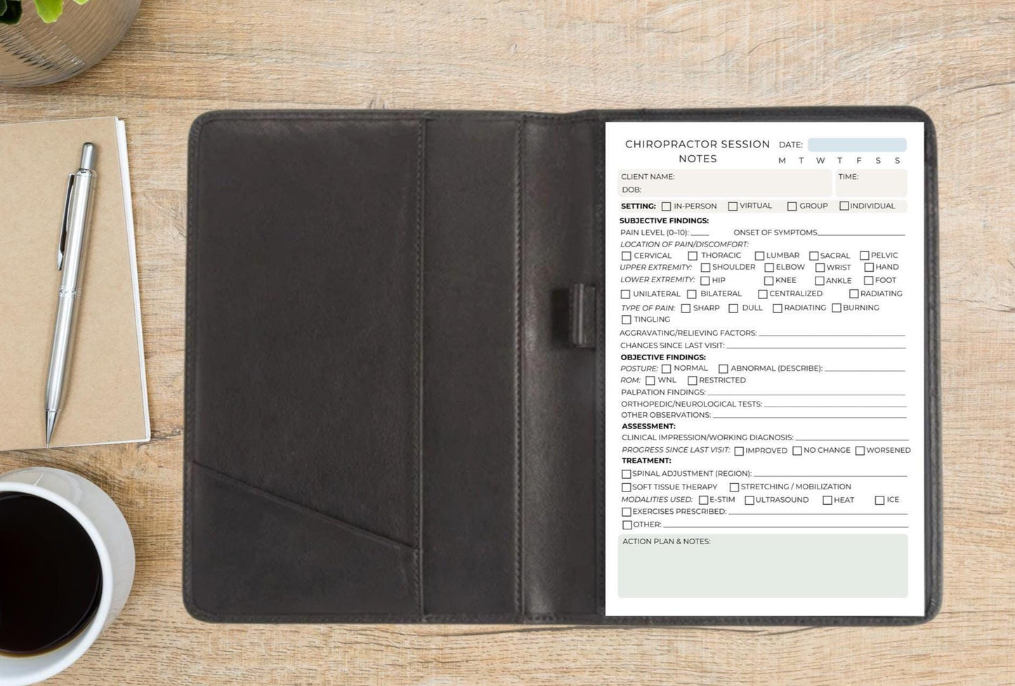 Chiropractor Session Notes Notepad Patient Progress Tracker | Chiro SOAP Notes | Daily Charting Pad for Chiropractors notepad Spine doctor