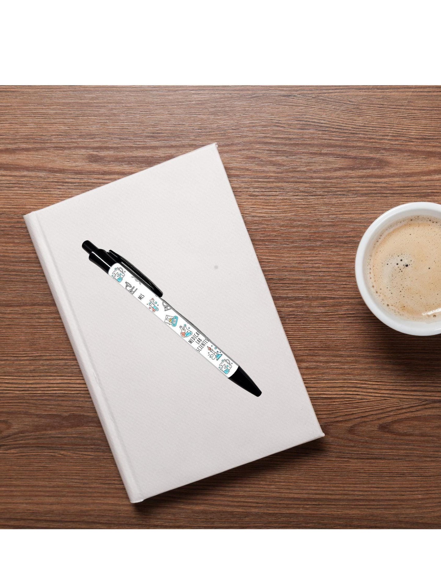 Medical Lab scientist black ink ballpoint refillable pen, MLS pen Microscope gift student pen graduation gift Laboratory scientist pen