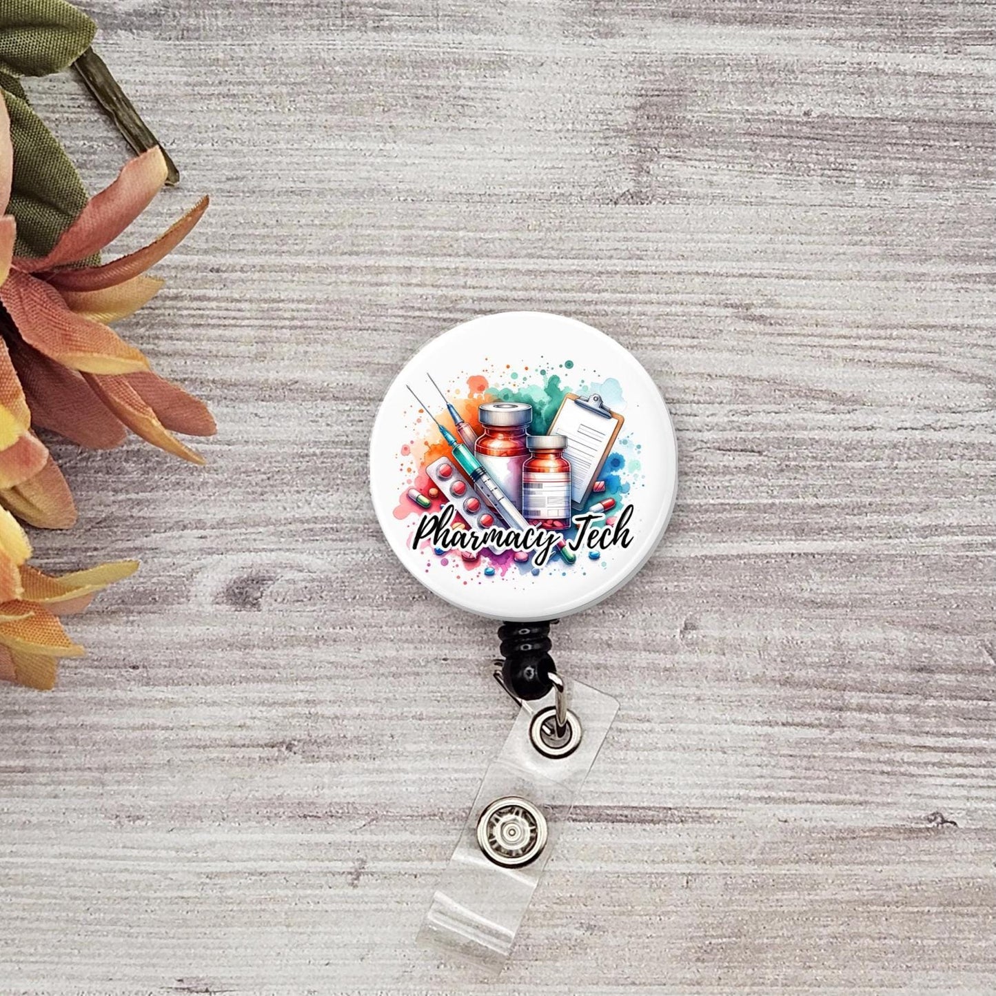 Pharmacy pharmacist open pill button name badge holder gift graduation pharmacist gift student nurse badge reel pharmacy gift pharmacy Tech
