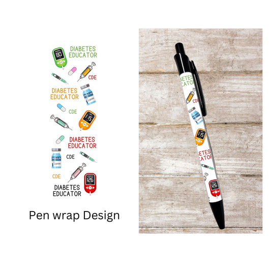 Certified Diabetes Educator black ink ballpoint refillable pen cde educator nurse gift pen gift dietitian graduation diabetes educator gift