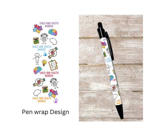 Child and Youth Worker ballpoint pen black ink play details gift graduation student stationery gift CYW retractable pen child youth Worker