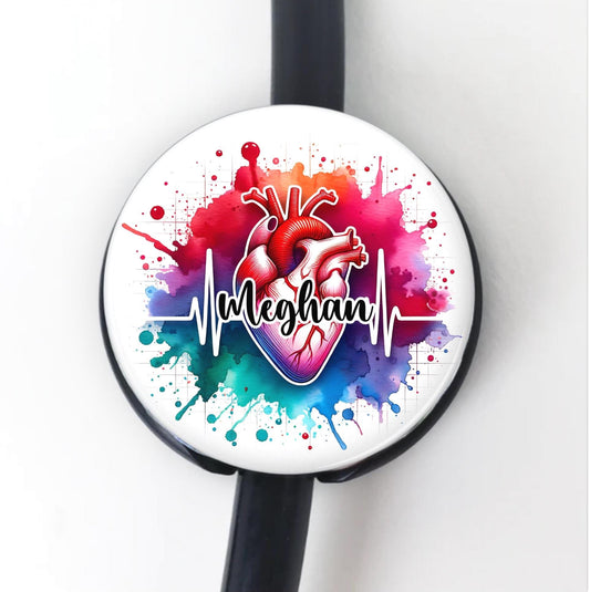 Personalized Cardiology Stethoscope ID Tag Littman Stethoscope Id Tag Med School Custom Nurse Gift RN Medical Accessory Hospital Staff Gift