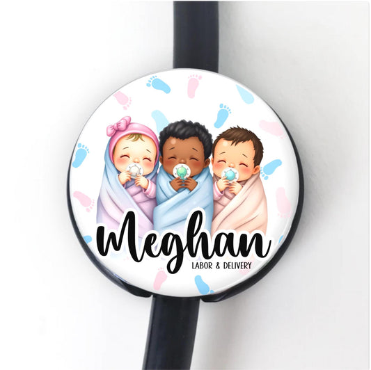 Personalized Stethoscope Labor and Delivery ID Tag Littman Stethoscope Id Tag Med School Nurse Gift RN Medical Accessory Hospital Staff Gift