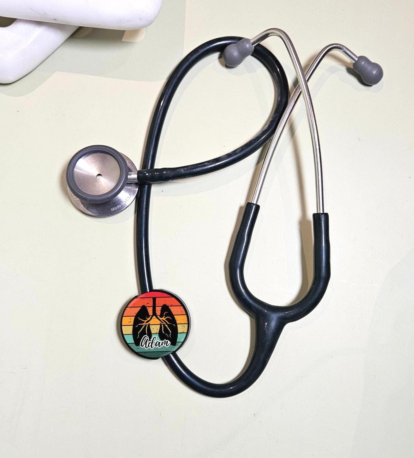 Personalized Respiratory Therapy Stethoscope ID Tag Littman Stethoscope Tag Med School Custom RT tag Medical Accessory Hospital Staff Gift