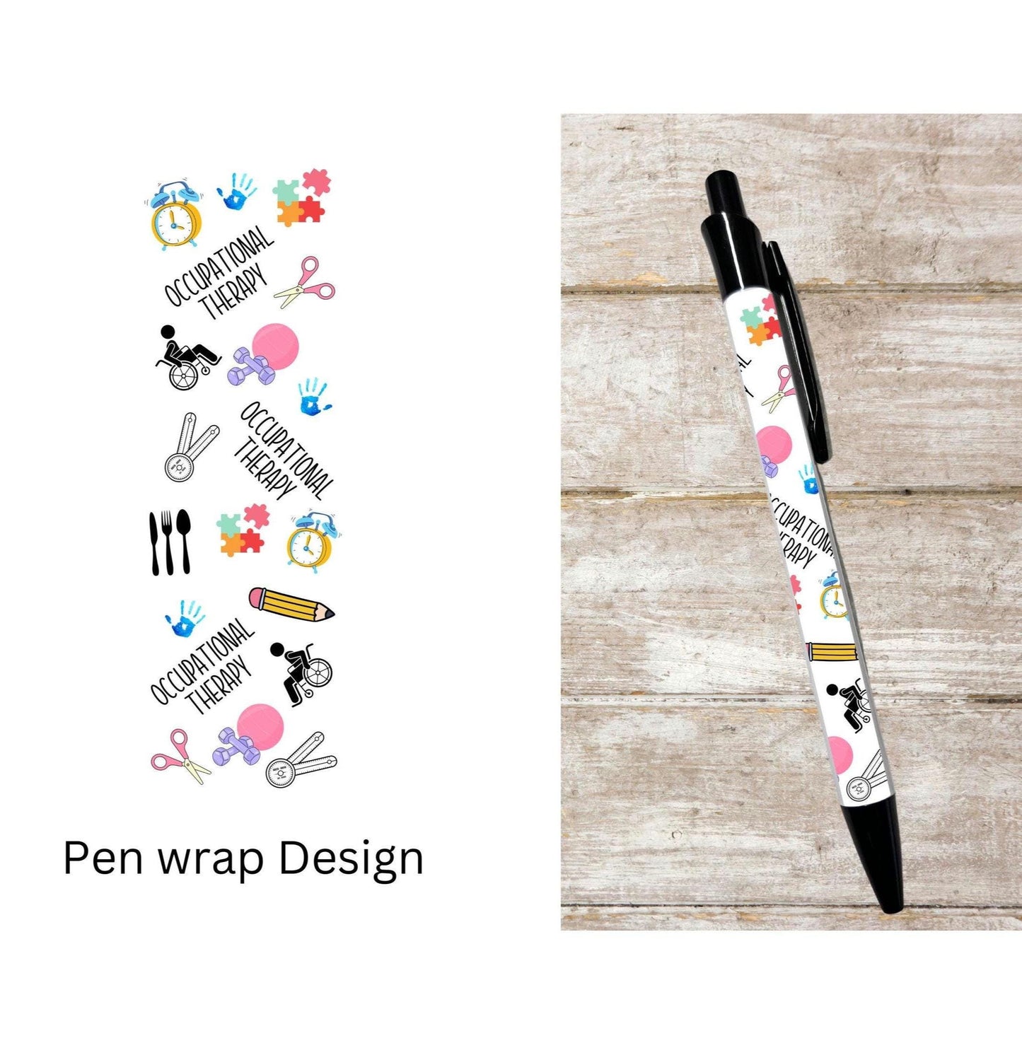 Occupational Therapist black ink ballpoint refillable pen OT pen Occupational therapy student pen graduation gift Occupational therapy pen