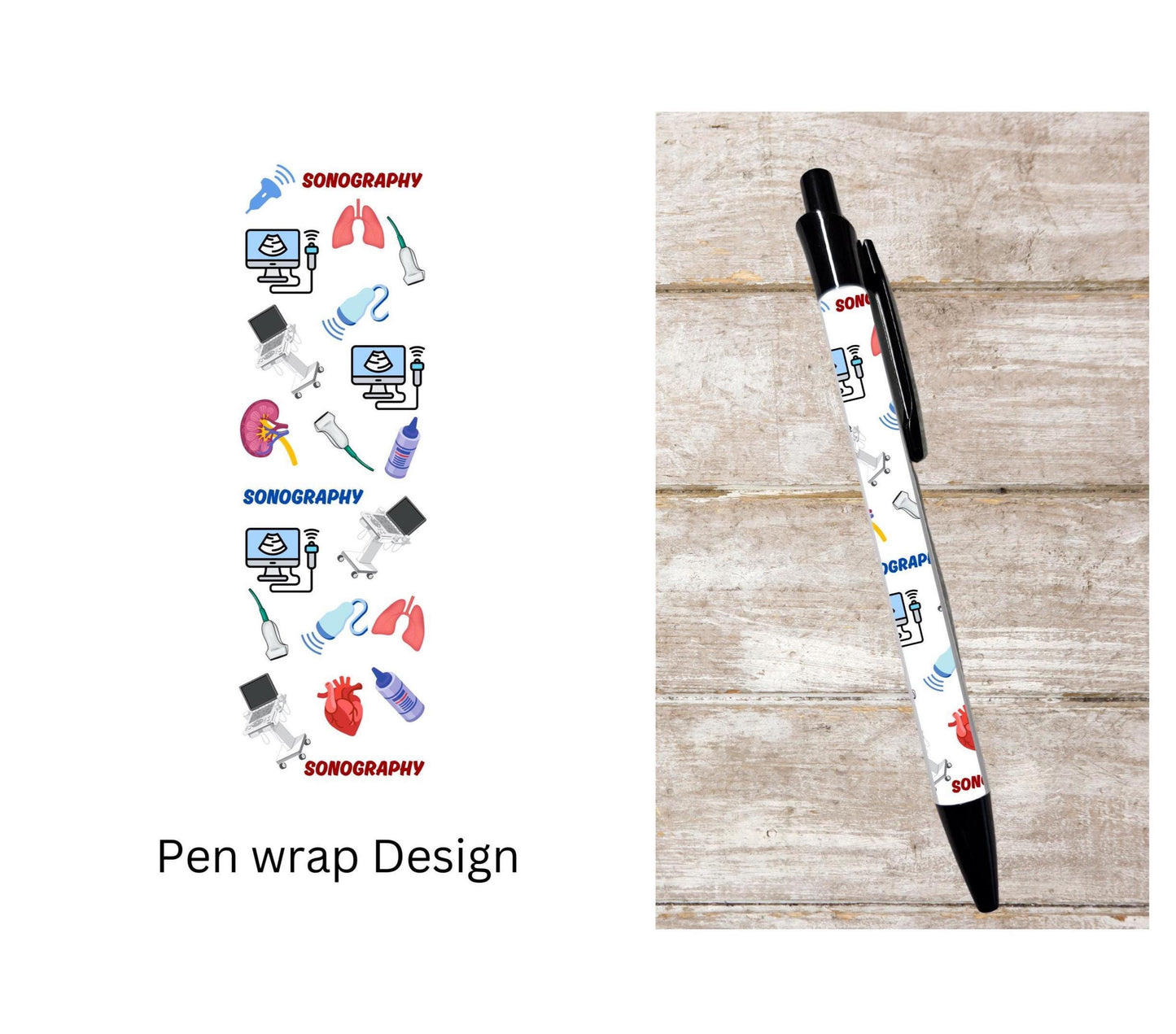 Sonographer sonography RDMS ballpoint pen black ink doppler detail sonography gift graduation student stationery gift sonographer