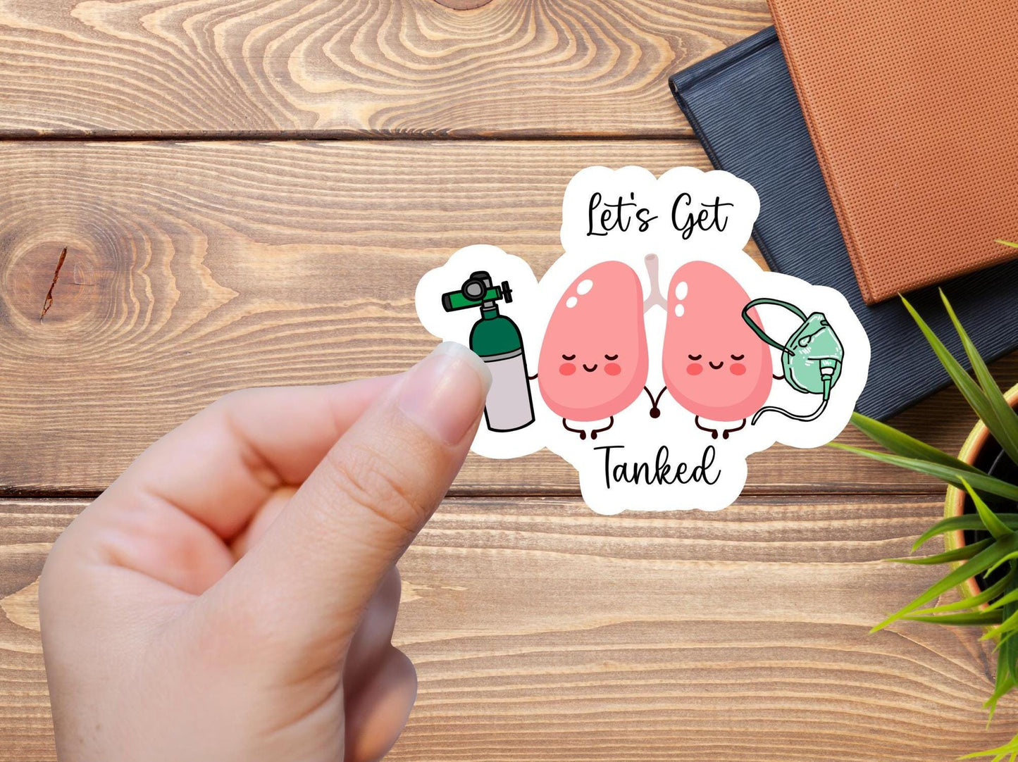 Cute Lets get Tanked Respiratory therapist waterproof vinyl sticker respiratory therapy sticker lungs healthcare sticker RT accessory funny