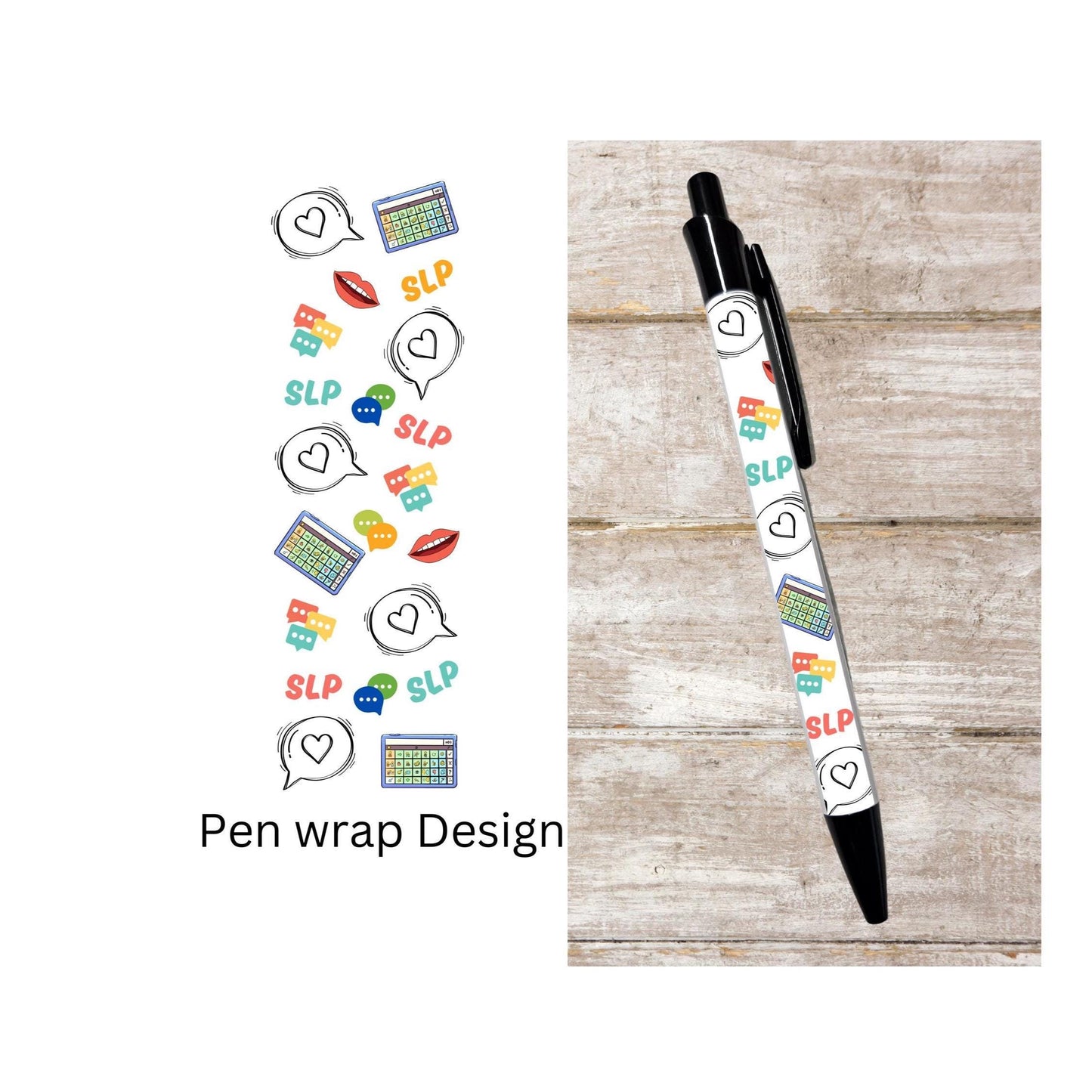 Speech Language Pathology black ink ballpoint refillable pen, SLP pen speech pathologist gift student pen graduation gift speech therapist