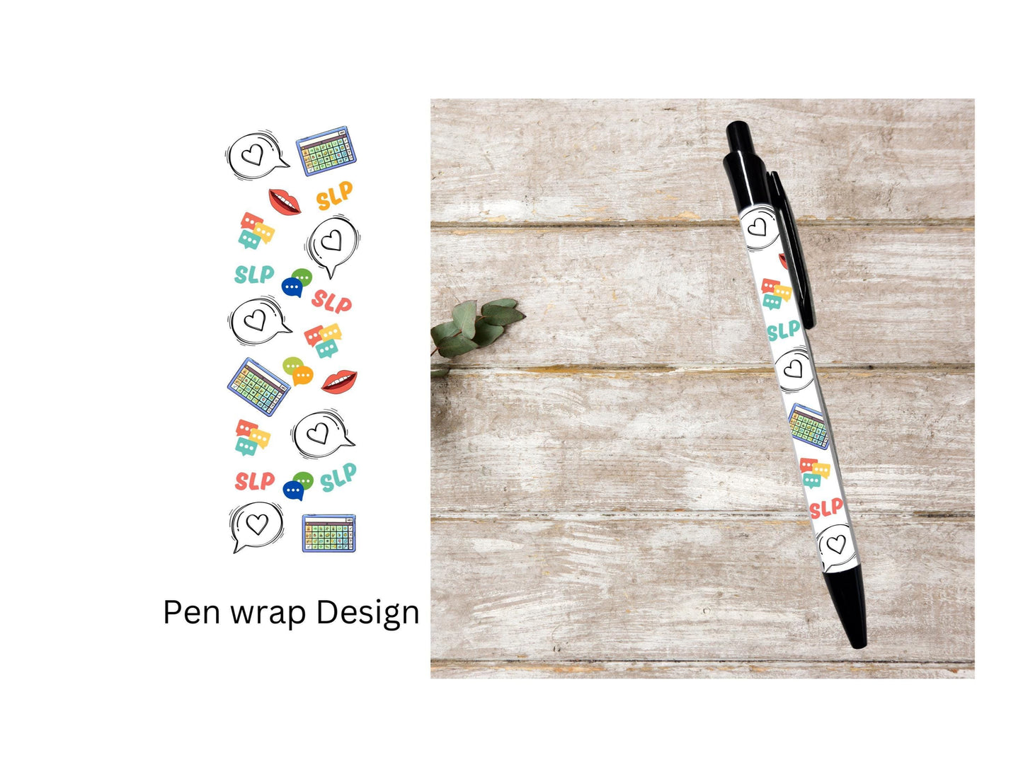Speech Language Pathology black ink ballpoint refillable pen, SLP pen speech pathologist gift student pen graduation gift speech therapist
