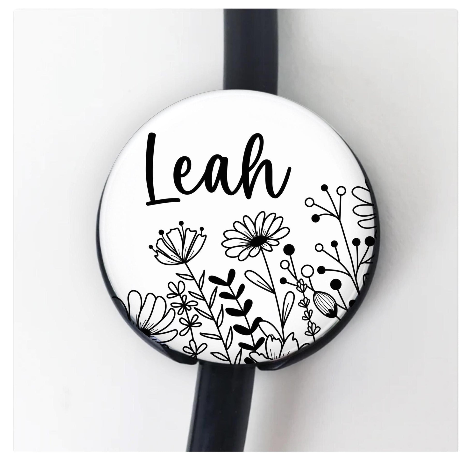 Personalized Stethoscope Floral ID Tag Littman Stethoscope Id Tag wildflower Custom Flower ID name tag Gift Medical Accessory flowers Gift