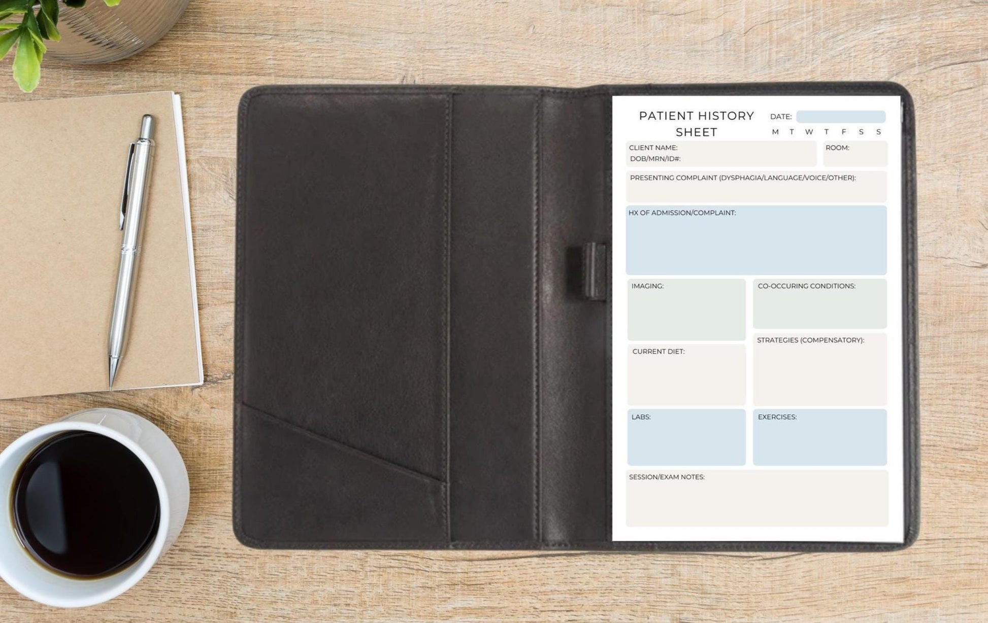 SLP Patient History Notepad | Speech-Language Pathology Intake Form | 5.5x8.5” | Presenting Concerns, Diet, Strategies, Labs & Notes SLPA