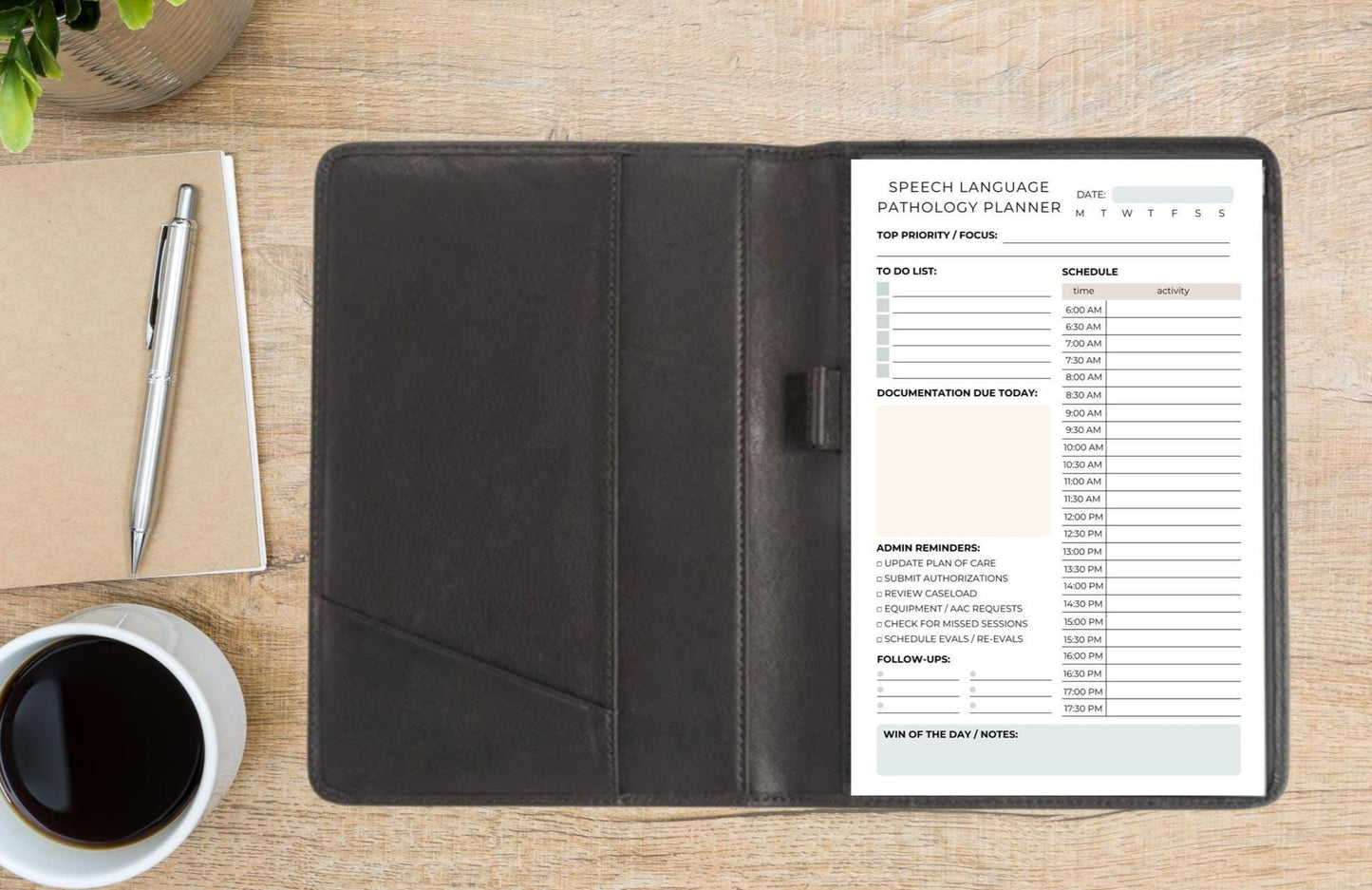 Speech Language Pathologist Daily Planner | SLP Schedule Notepad | Inpatient & Outpatient Therapy Organizer | Medical Professional Gift SLPA
